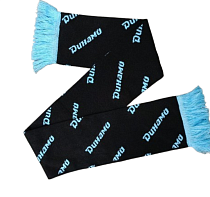 Шарф трикотажный муж. черный с патерном "Динамо"(5654)